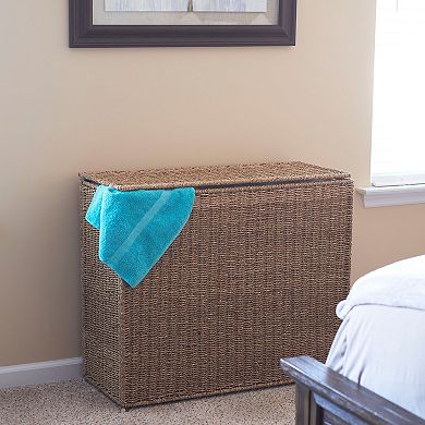Household Essentials 3 Compartment Wicker Laundry Sorter