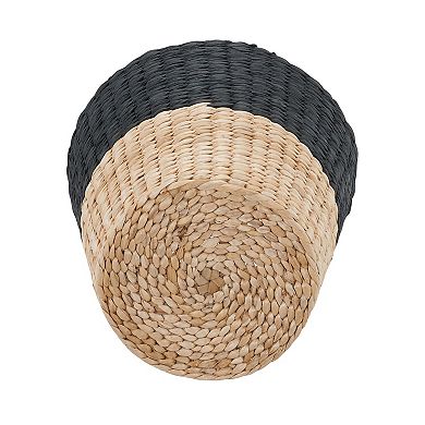 Household Essentials Wicker Waste Basket 2-Tone Hyacinth