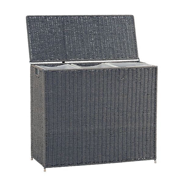 Triple laundry hamper on sale with lid