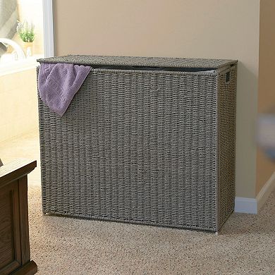 Household Essentials 3 Compartment Wicker Laundry Sorter