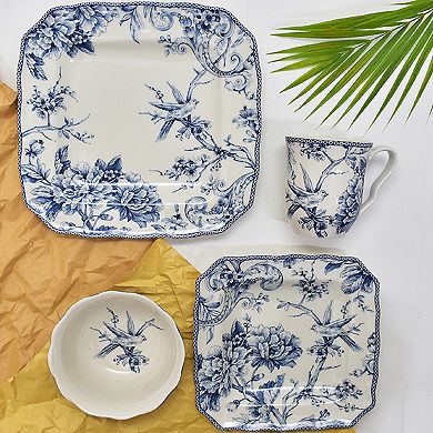 222 Fifth Adelaide Blue 16-pc. Square Dinnerware Set