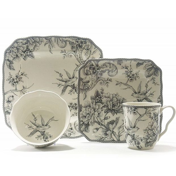 Grey square outlet dinner set