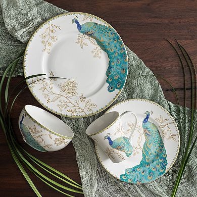 222 Fifth Peacock Garden White 16-pc. Dinnerware Set