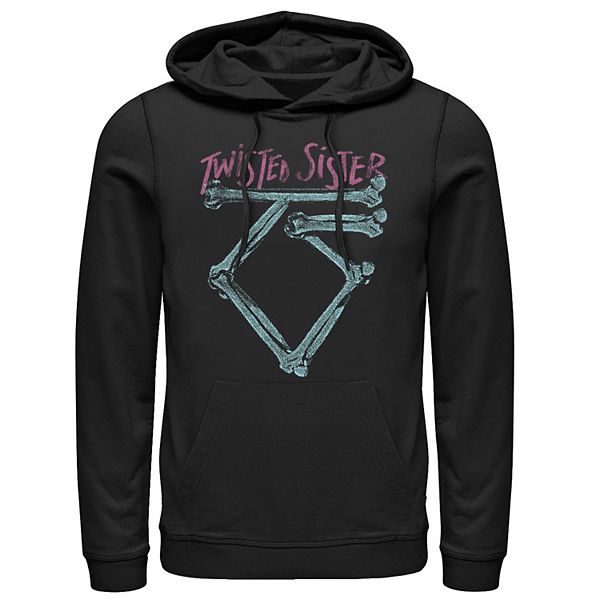 Men's Twisted Sister Distressed Bones Logo Graphic Hoodie