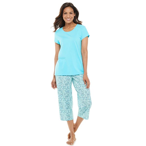 Women's Croft & Barrow® Capri Eyelet Pajama Set