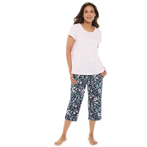 Women's Croft & Barrow® Capri Eyelet Pajama Set