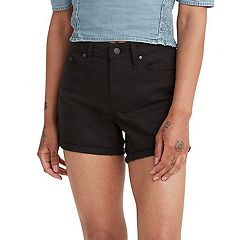 Womens Black Flat-Front Shorts - Bottoms, Clothing