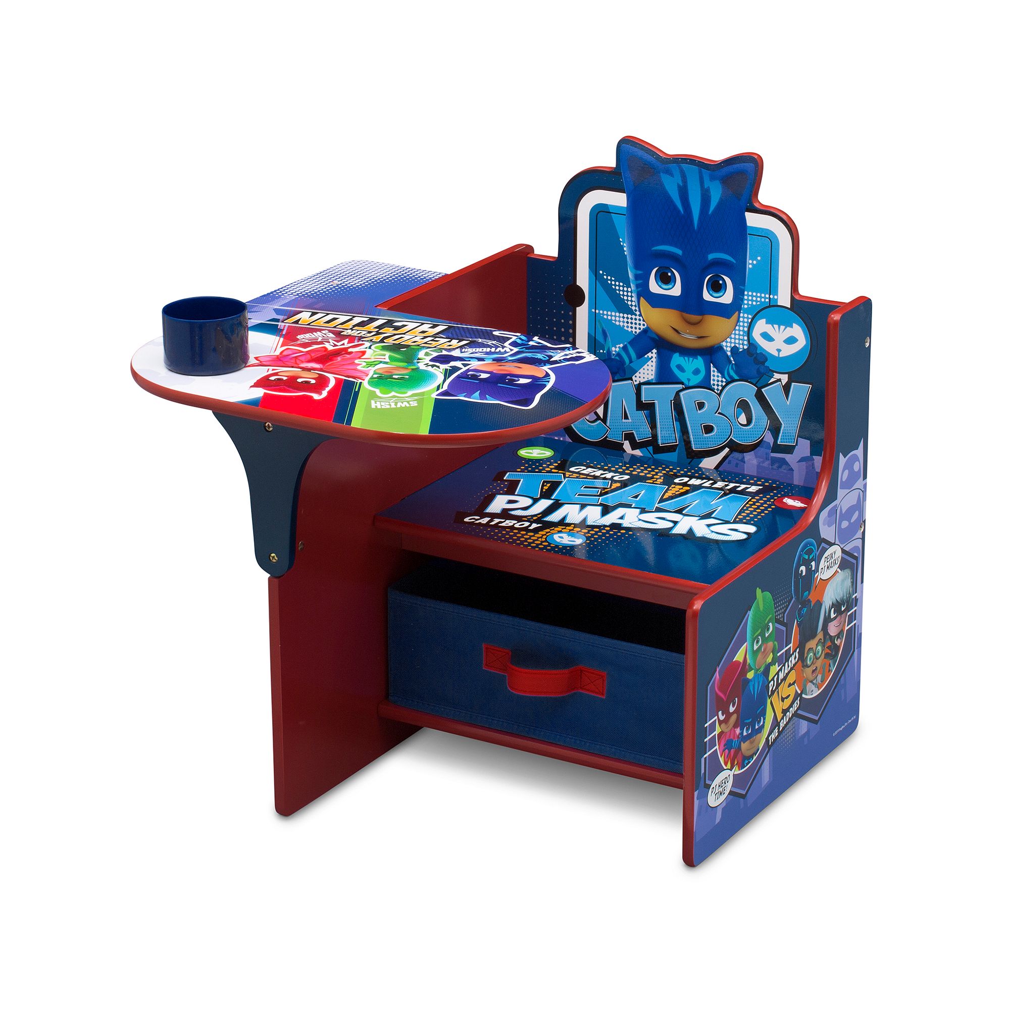 Delta Children PJ Masks Chair Desk with Storage Bin, Blue