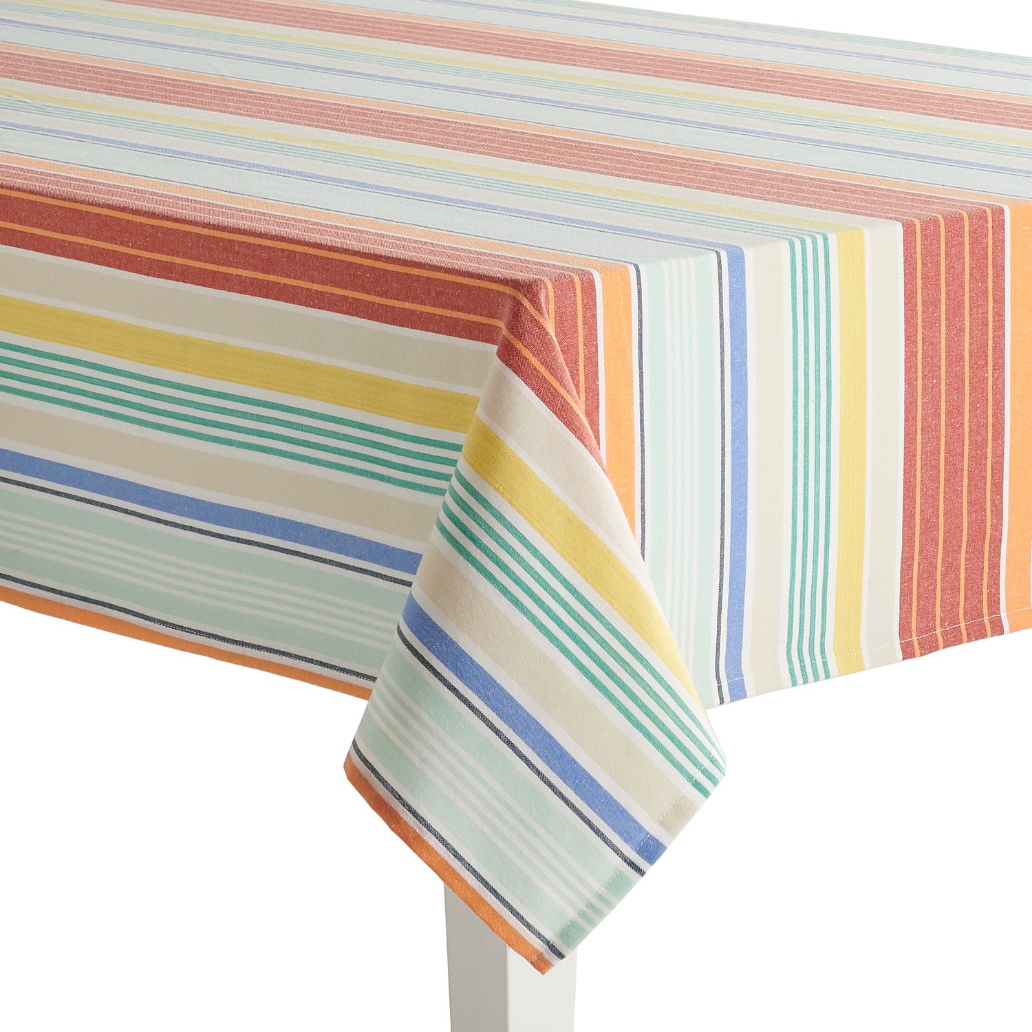 striped tablecloth