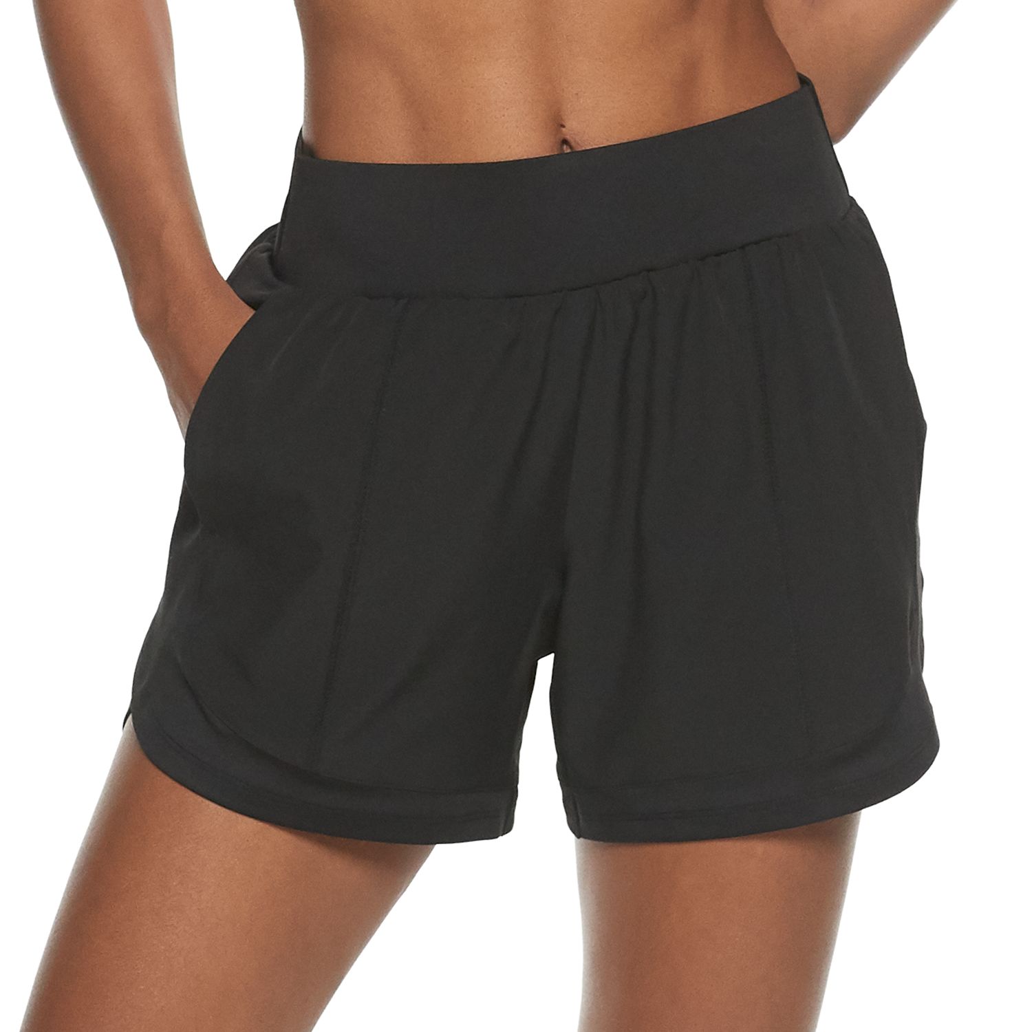 kohls womens black shorts