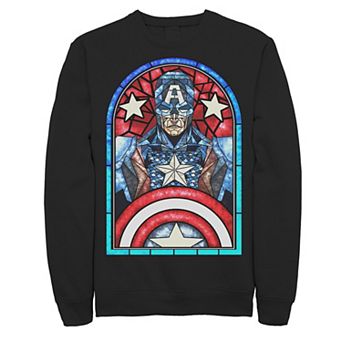 Men's Marvel Captain America Avengers Stained Glass Memorial Sweatshirt