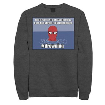 Men's Marvel Spider-Man #drowning Sweatshirt