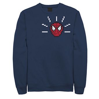 Men's Marvel Spider-Man Sense Retro Video Game Head Shot Portrait Sweatshirt