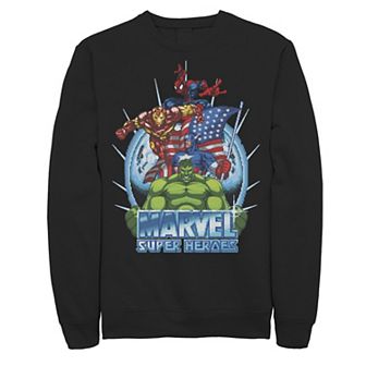 Men's Marvel Avengers Super Heroes Video Game Collage Fleece