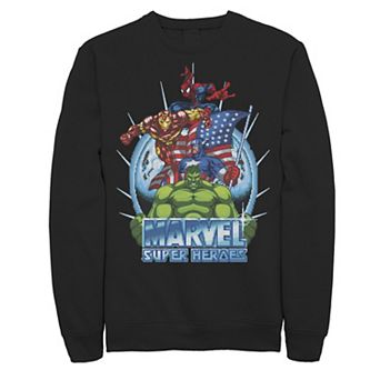 Men's Marvel Avengers Super Heroes Video Game Collage Fleece