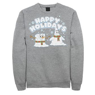 Men's Spongebob Squarepants Patrick Star Snowmen Happy Holidays Sweatshirt