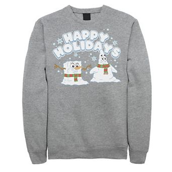 Men's Spongebob Squarepants Patrick Star Snowmen Happy Holidays Sweatshirt