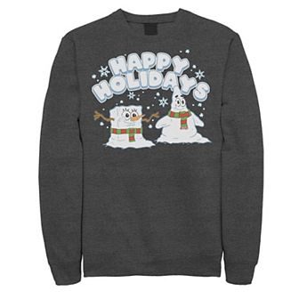 Men's Spongebob Squarepants Patrick Star Snowmen Happy Holidays Sweatshirt