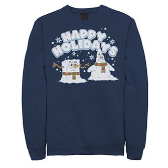 Men's Spongebob Squarepants Patrick Star Snowmen Happy Holidays Sweatshirt