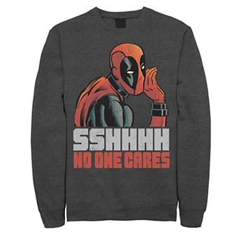 Men's Marvel Deadpool SSHHHH No One Cares Whisper Sweatshirt