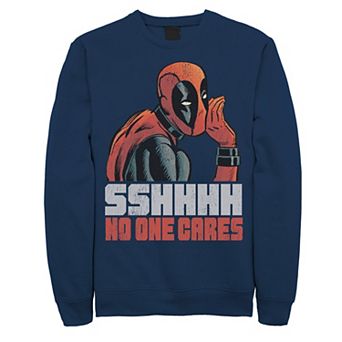 Men's Marvel Deadpool SSHHHH No One Cares Whisper Sweatshirt