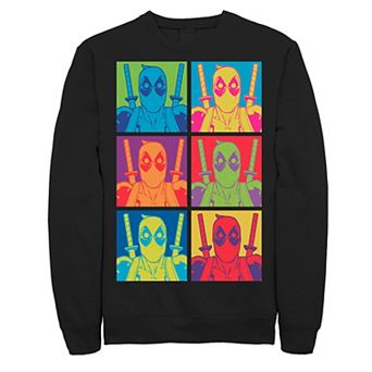 Men's Marvel Deadpool Color Box Up Repeat Sweatshirt