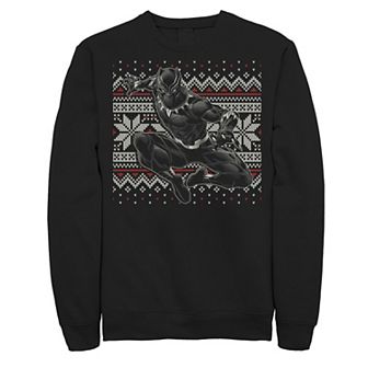 Men's Marvel Black Panther Crouch Ugly Christmas Sweatshirt