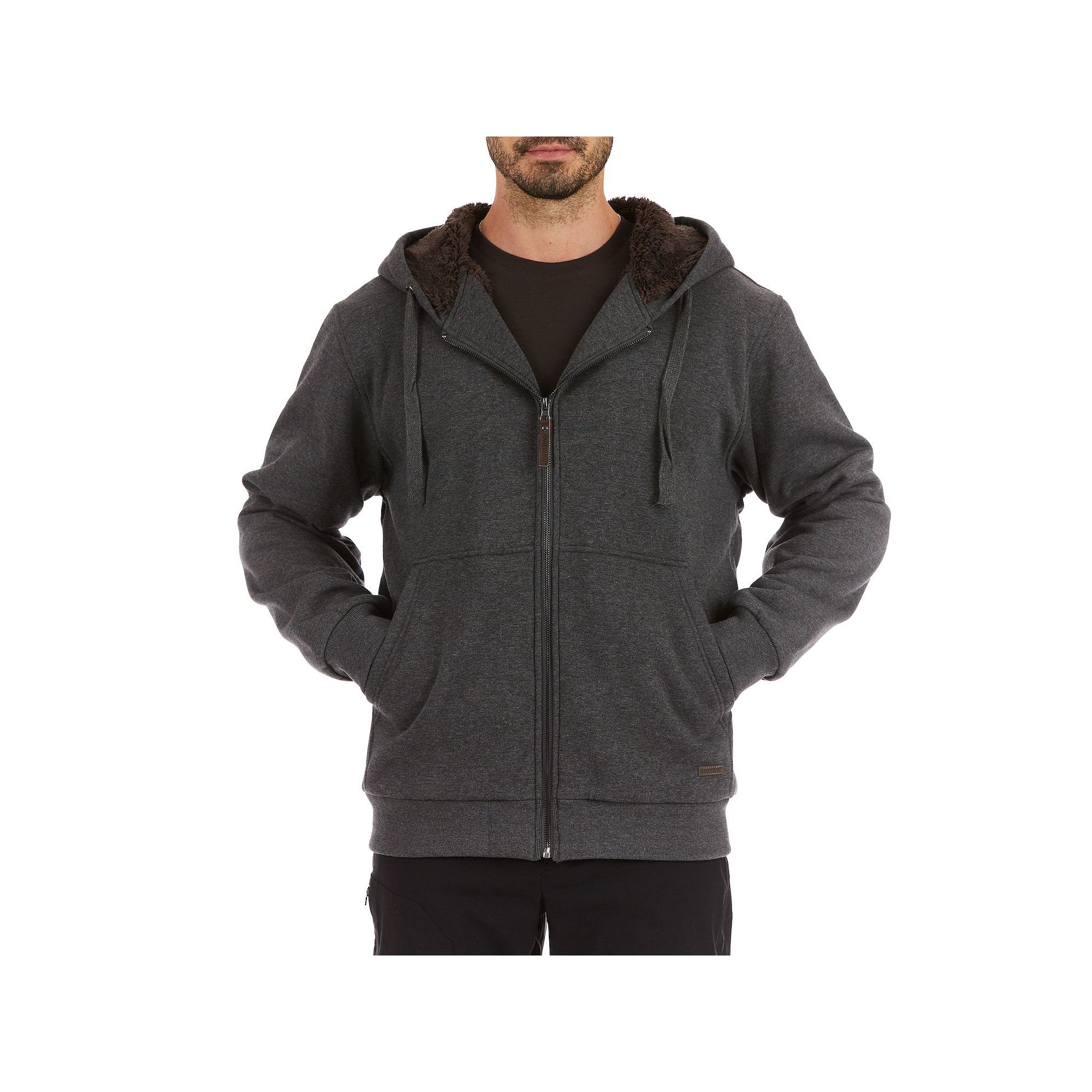 Mens Smiths Workwear Sherpa-Lined Fleece Jacket, Size: Large, Grey Gray