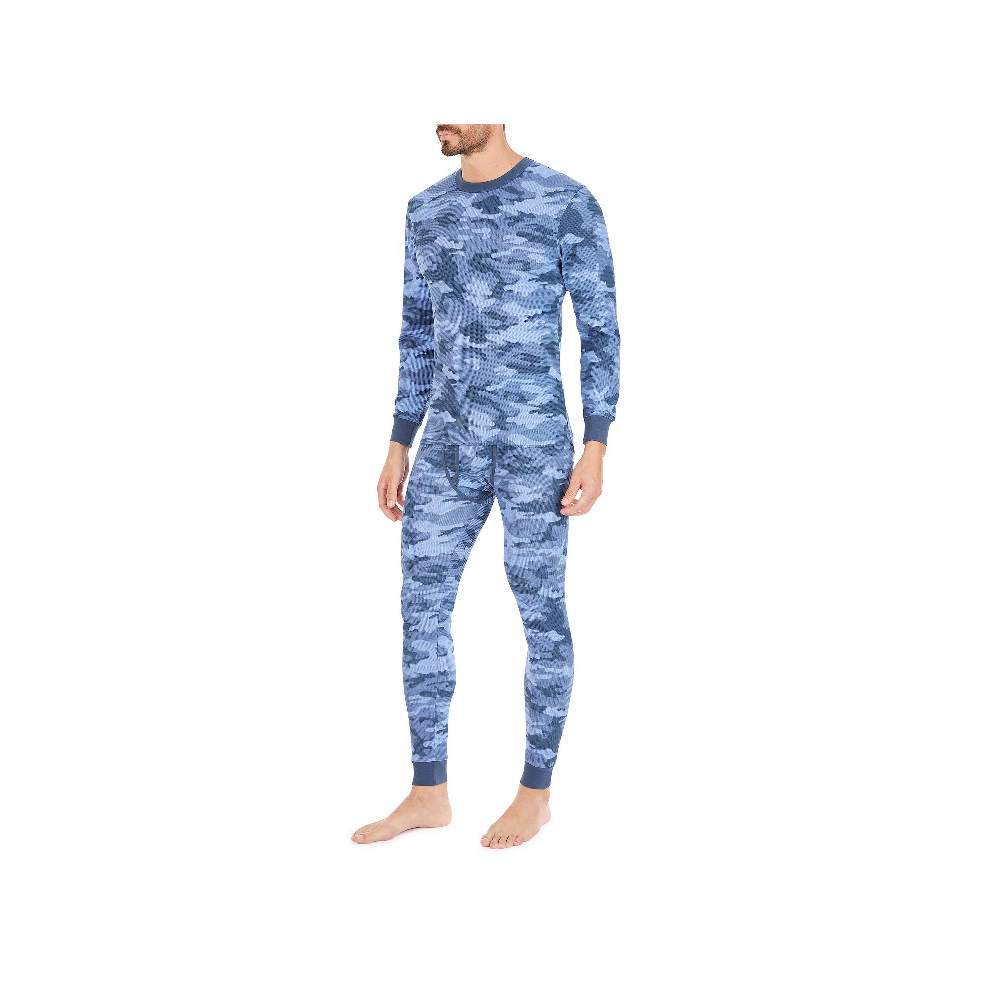 Mens Smiths Workwear 2-piece Thermal Set, Size: Medium, Blue Camo