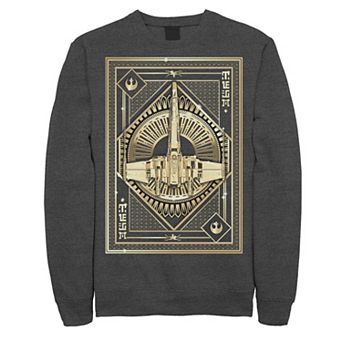 Men's Star Wars Last Jedi Gold Platinum X-Wing Pattern Sweatshirt