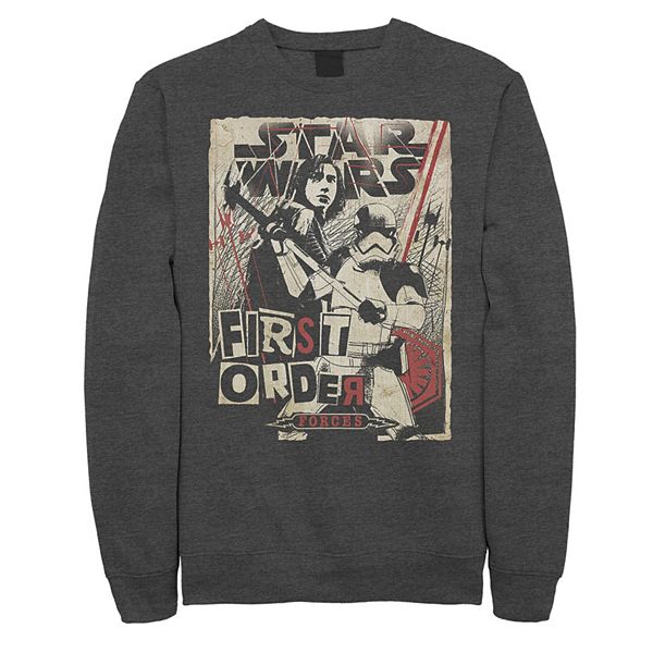 Men's Star Wars Last Jedi First Order Cutout Poster Sweatshirt