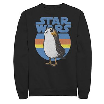 Men's Star Wars Last Jedi Porg Retro Stripes Logo Sweatshirt