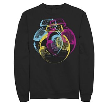 Men's Star Wars BB-9E Colorful Neon Portrait Sweatshirt