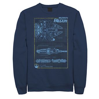 Men's Star Wars Millennium Falcon Schematic Grid Sweatshirt