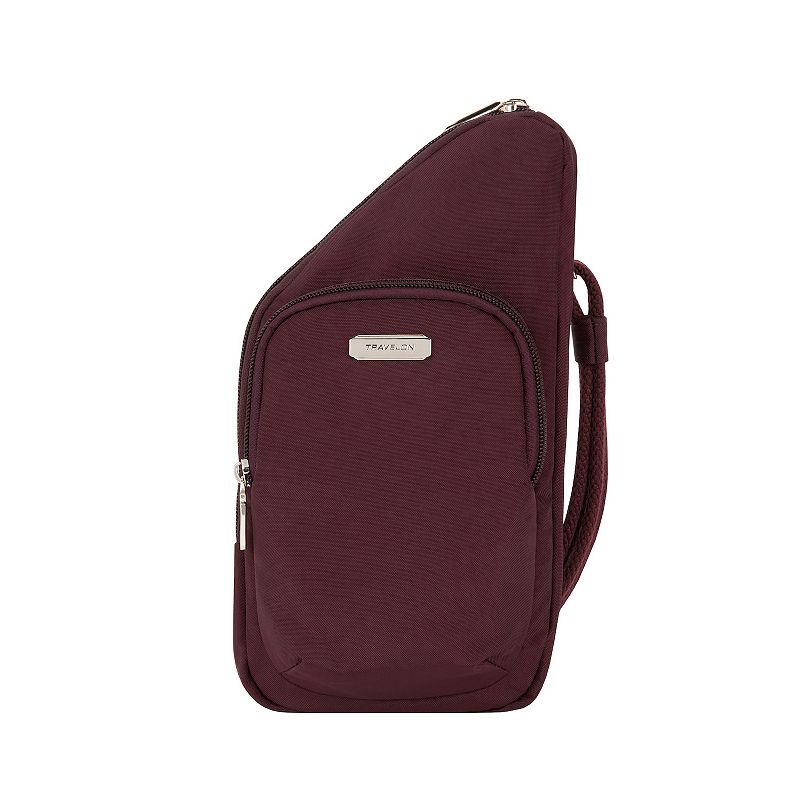Travelon Anti-Theft Essentials Compact Crossbody Bag, Dark Red