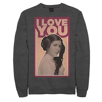 Men's Star Wars Leia I LOVE YOU Iconic Quote Sweatshirt