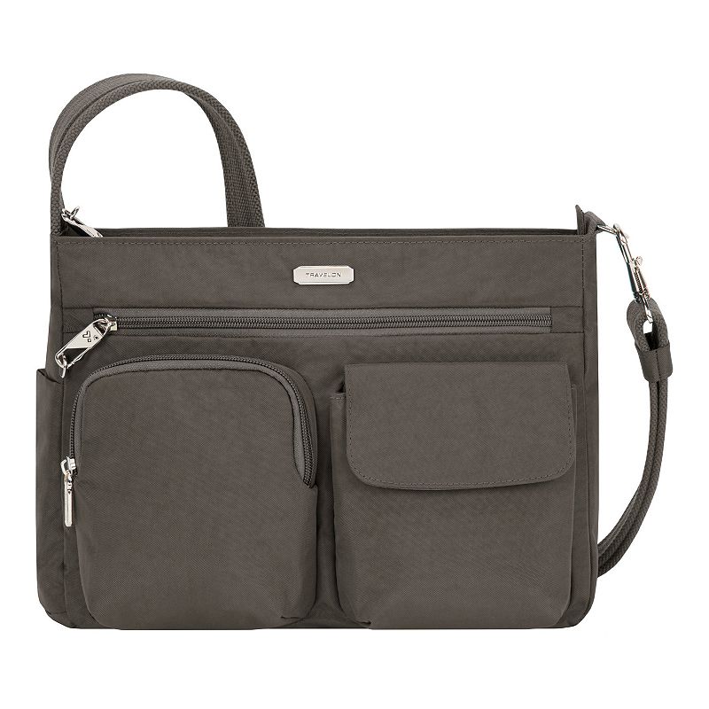 Travelon Anti-Theft Essentials Patch Pocket Crossbody Bag, Grey