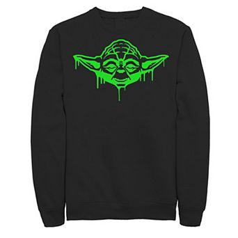 Men's Star Wars Yoda Neon Tonal Green Oozing Face Drip Fleece
