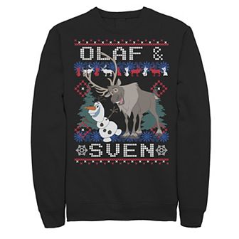 Men's Disney's Frozen Olaf & Sven Ugly Christmas Sweatshirt