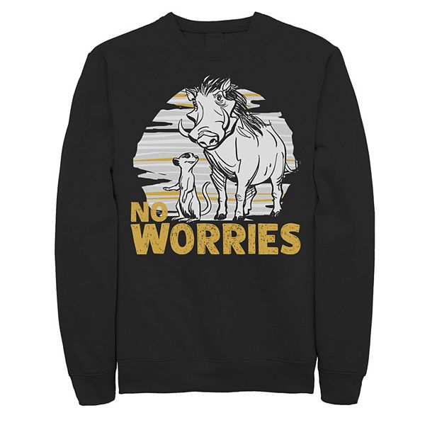 Disney's The Lion King Timon & Pumbaa Men's No Worries Sweatshirt