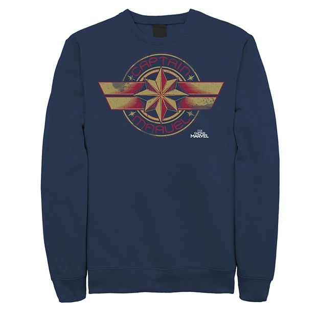Men s Marvel Captain Marvel Movie Retro Red Yellow Logo Sweatshirt