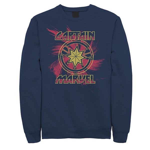 Men's Marvel Captain Marvel Splatter Logo Sweatshirt