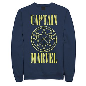 Men's Marvel Captain Marvel Yellow Paint Drip Logo Sweatshirt