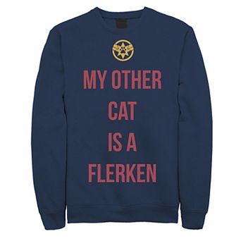 Men's Marvel Captain Marvel My Other Cat Is A Flerken Sweatshirt