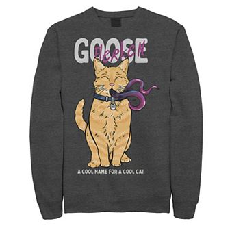 Men's Marvel Captain Marvel Goose Cool Name For A Cat Sweatshirt