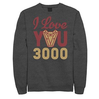 Men's Marvel Avengers: Endgame Iron Man I Love You 3000 Logo Sweatshirt