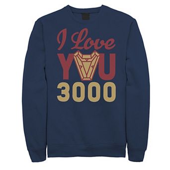 Men's Marvel Avengers: Endgame Iron Man I Love You 3000 Logo Sweatshirt