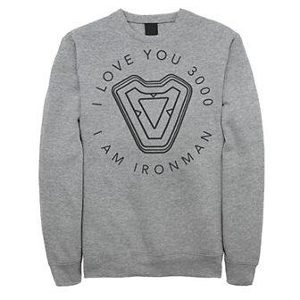 Men's Marvel Avengers: Endgame Iron Man I Love You 3000 Circle Logo Sweatshirt