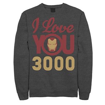 Men's Marvel Avengers: Endgame Iron Man I Love You 3000 Helmet Logo Sweatshirt
