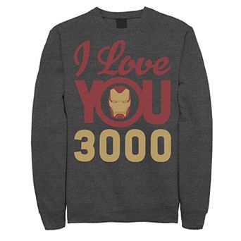 Men's Marvel Avengers: Endgame Iron Man I Love You 3000 Helmet Logo Sweatshirt